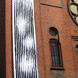 Turmbanner an der Neustädter Kirche in Leipzig zur Ausstellung Minimalgeste. Repetition. Transformation., 2009